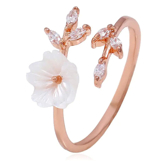 Adjustable cherry blossom ring