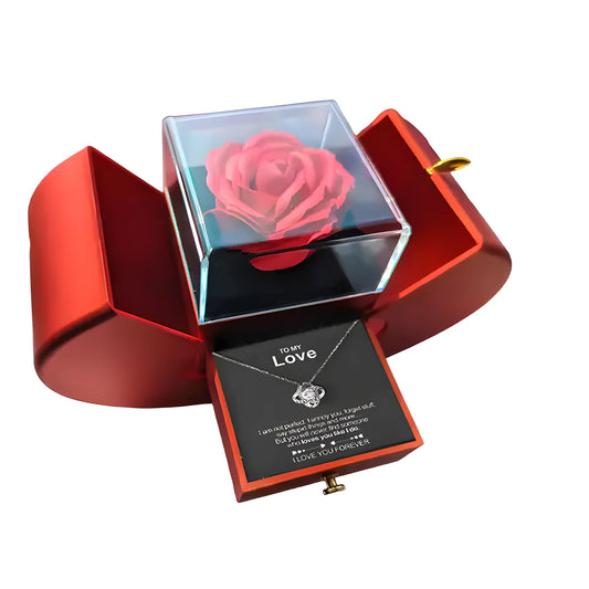 Heart Box with Preserved Rose and Necklace – A Gift Filled with Love and Elegance