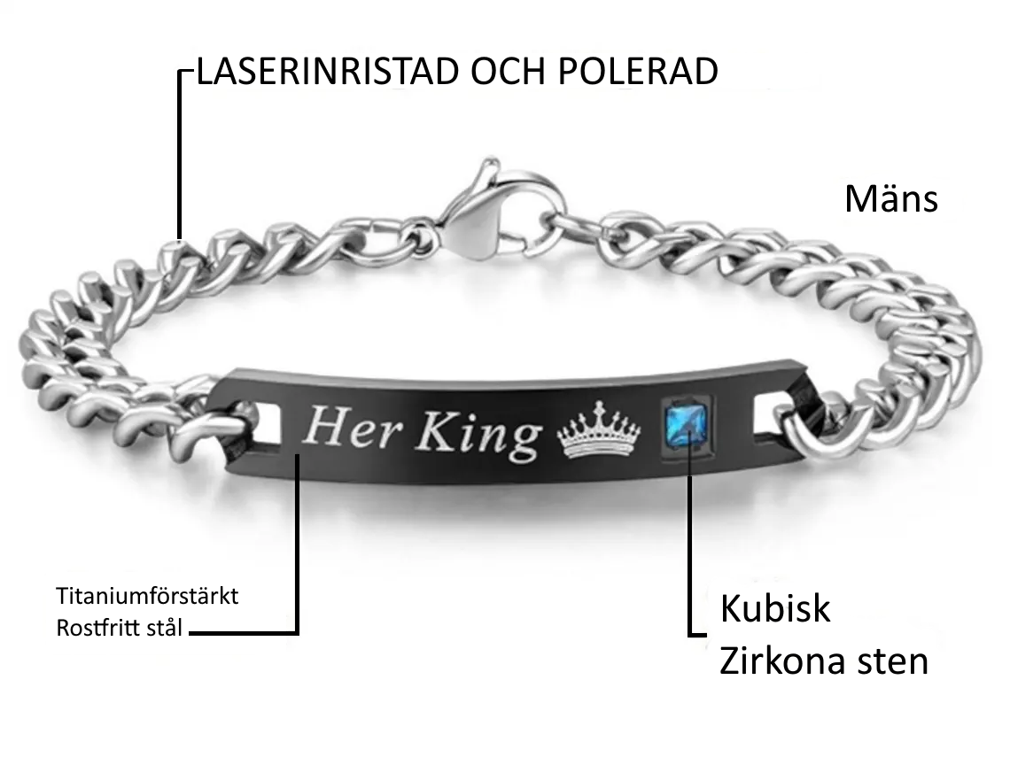 Her King &amp; His Queen - Handmade Bracelets in Rose Gold