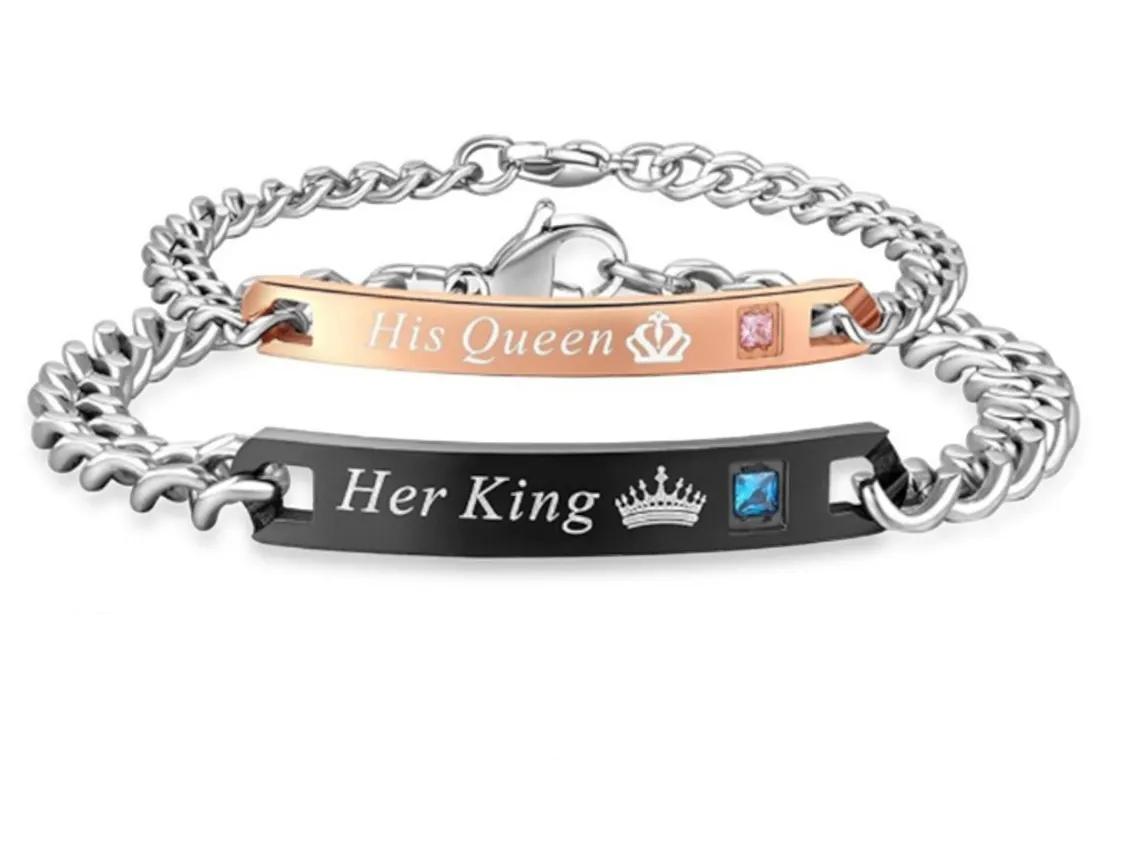 Her King &amp; His Queen - Handmade Bracelets in Rose Gold