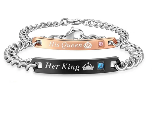 Her King &amp; His Queen - Handmade Bracelets in Rose Gold